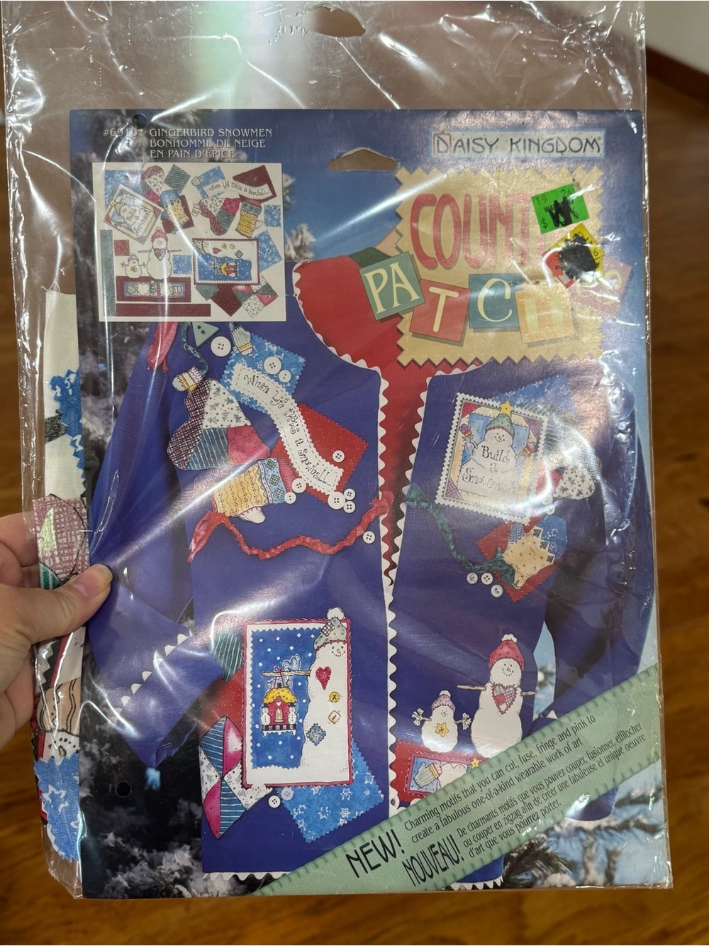 Vintage 1996 Daisy Kingdom Country Patches Gingerbread Snowmen No-Sew Kit